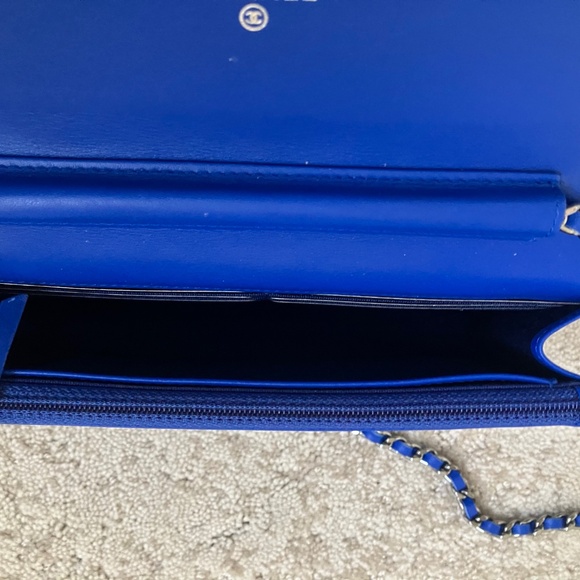 Chanel Classic Wallet on Chain Patent Dark Blue New with Tag - Picture 13 of 16